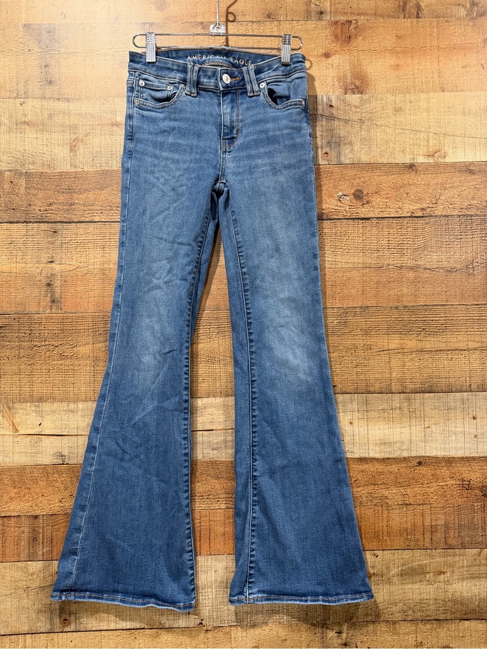 American Eagle Outfitters Medium Blue Flare Jeans Size 00 Regular